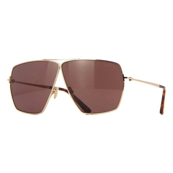 New TOM FORD Stella Gold Square FT1185/S 28E Sunglasses Women - Picture 1 of 4